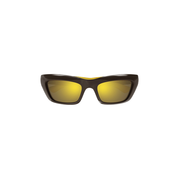 Bottega Veneta Rectangular Frame Sunglasses — Brown