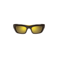 Bottega Veneta Rectangular Frame Sunglasses — Brown