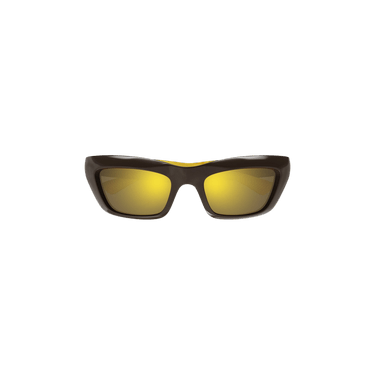 Bottega Veneta Rectangular Frame Sunglasses — Brown