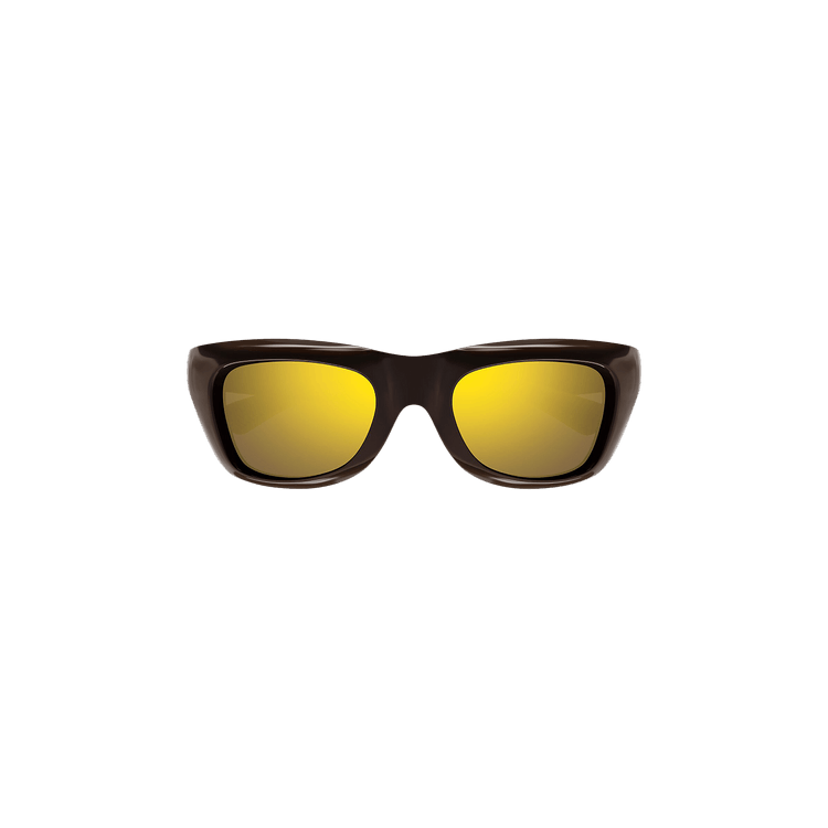 Bottega Veneta Rectangular Frame Sunglasses — Brown