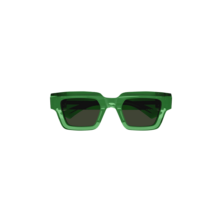 Bottega Veneta Hinge Square Sunglasses — Green