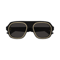Bottega Veneta Rim Aviator Sunglasses — Black