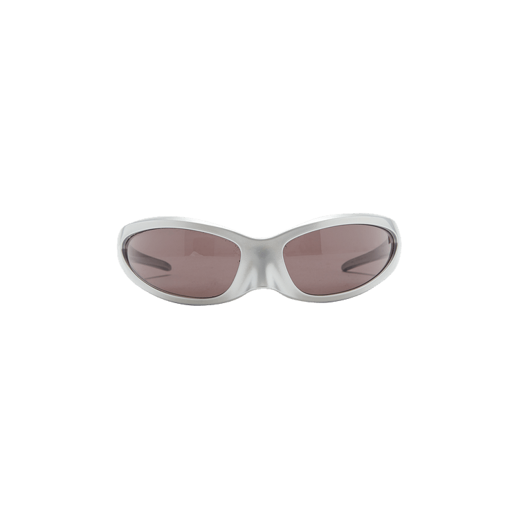 Balenciaga Cat Oval Frame Sunglasses — Silver