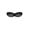 Balenciaga Cat Oval Frame Sunglasses — Black