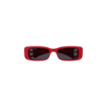 Balenciaga Rectangular Frame Sunglasses — Red