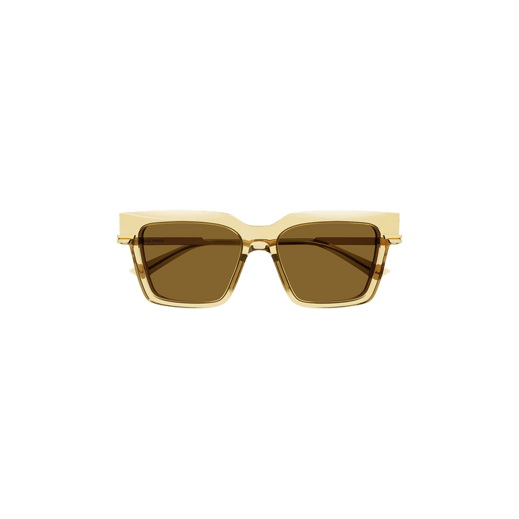 Bottega Veneta Square Frame Sunglasses — Yellow