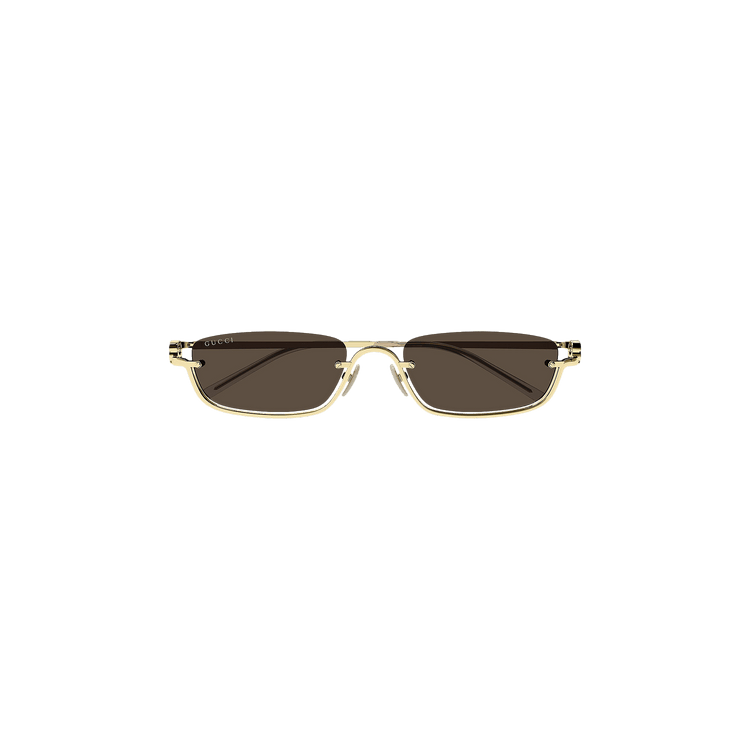 Gucci Rectangular Frame Sunglasses — Brown