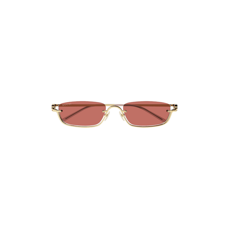 Gucci Rectangular Frame Sunglasses — Red