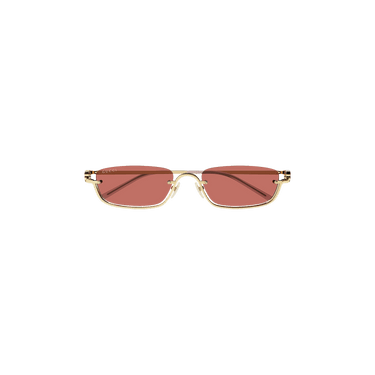 Gucci Rectangular Frame Sunglasses — Red