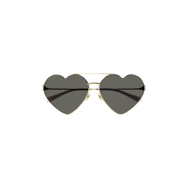 Gucci Heart Frame Sunglasses — Gold