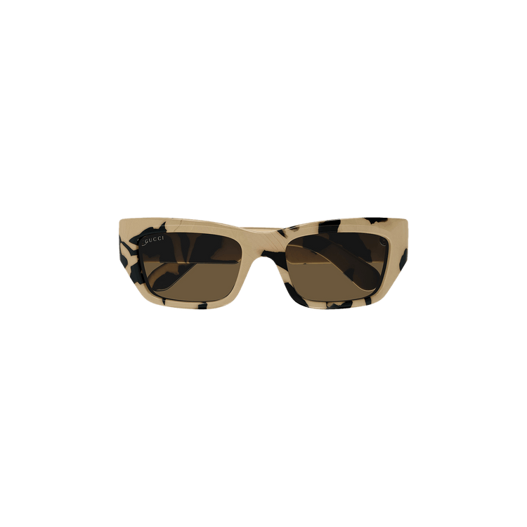 Gucci Rectangular Frame Sunglasses — Brown