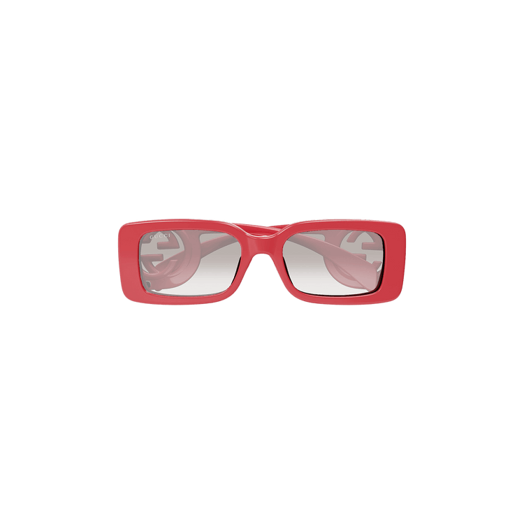 Gucci Rectangular Frame Sunglasses — Red