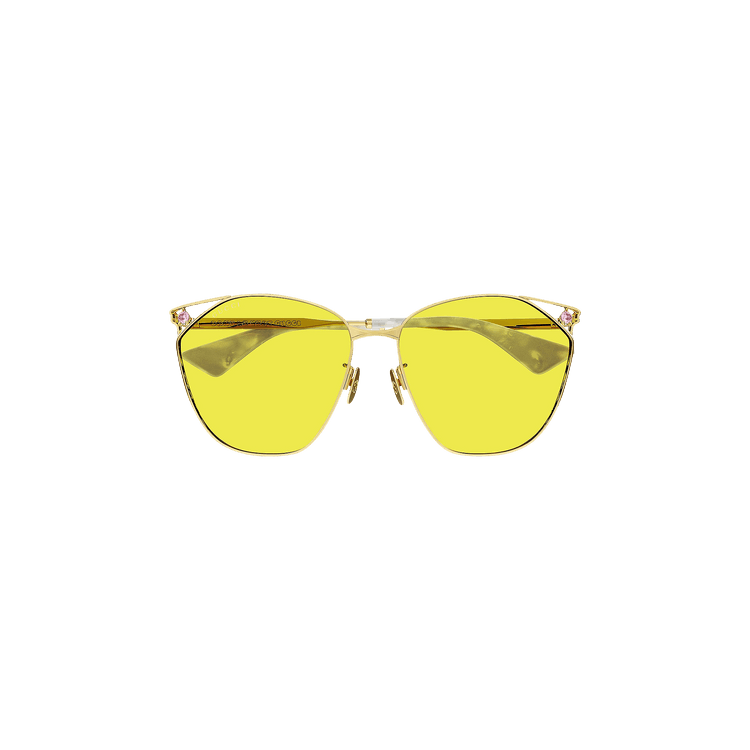 Gucci Cat Eye Frame Sunglasses — Gold