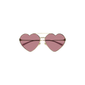 Gucci Heart Frame Sunglasses — Gold