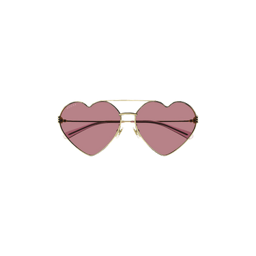 Gucci Heart Frame Sunglasses — Gold