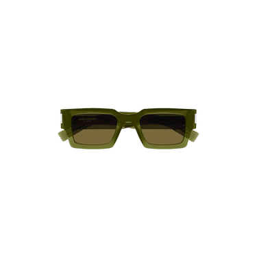 Saint Laurent Rectangular Frame Sunglasses — Green