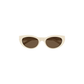 Saint Laurent Cat Eye Frame Sunglasses — Cream