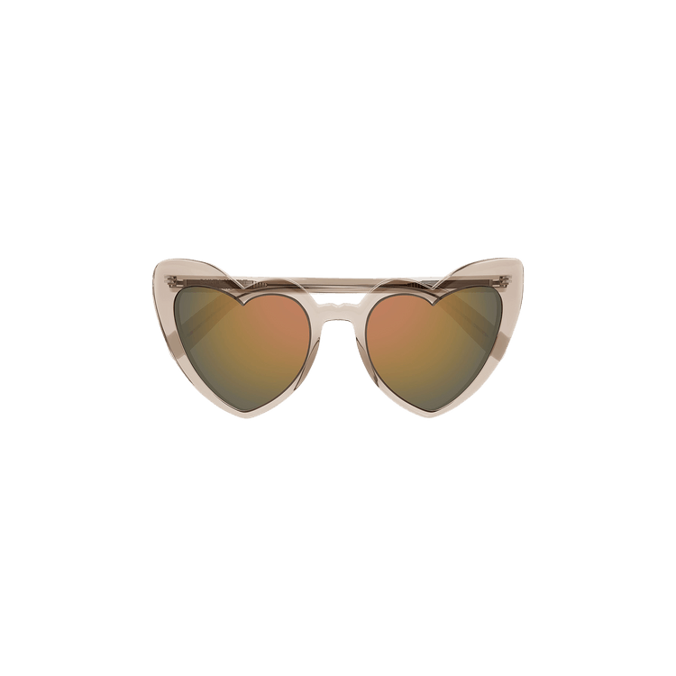 Saint Laurent Loulou Heart Sunglasses — Tan