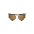 Saint Laurent Loulou Heart Sunglasses — Tan