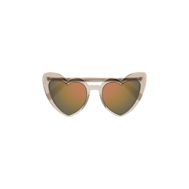 Saint Laurent Loulou Heart Sunglasses — Tan