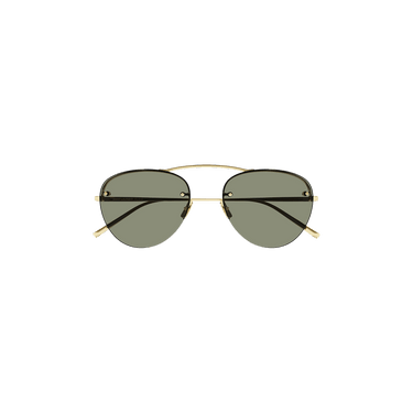 Saint Laurent Rimless Aviator Sunglasses — Gold