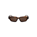 Bottega Veneta Rectangular Squared Sunglasses — Brown