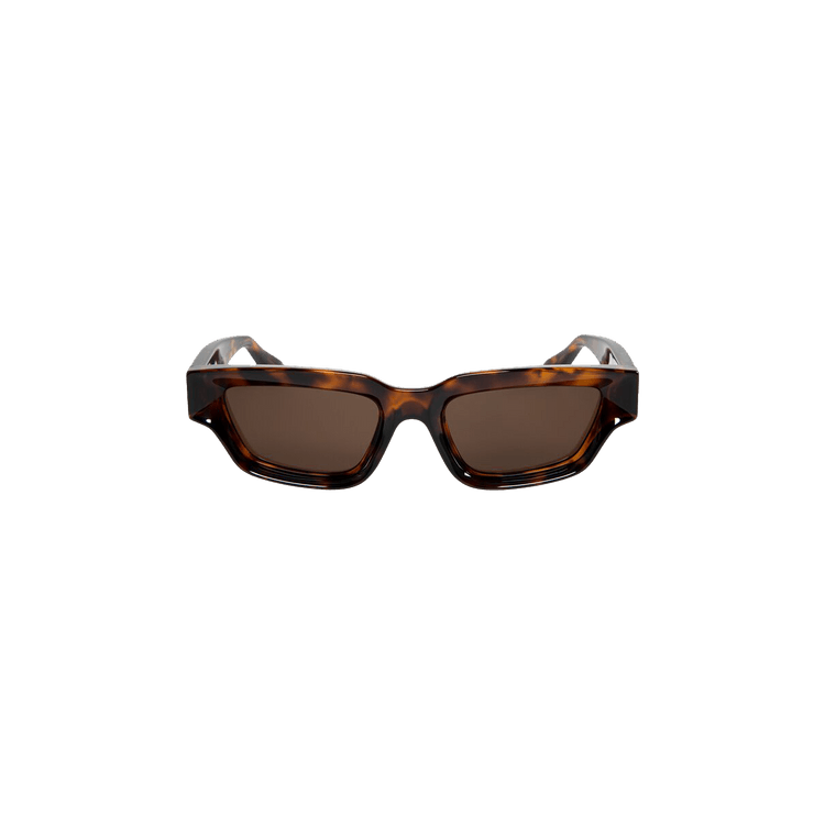 Bottega Veneta Rectangular Squared Sunglasses — Brown