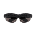Bottega Veneta Pleat Wraparound Sunglasses — Black