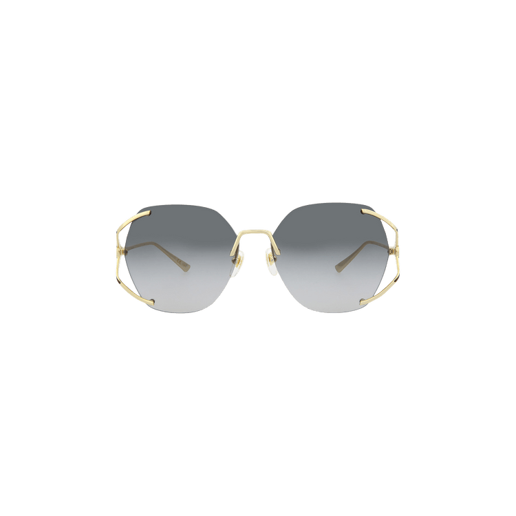 Gucci Rimless Geometric Sunglasses — Gold