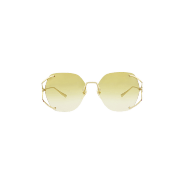Gucci Rimless Geometric Sunglasses — Gold