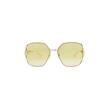 Gucci Geometric Frame Sunglasses — Yellow