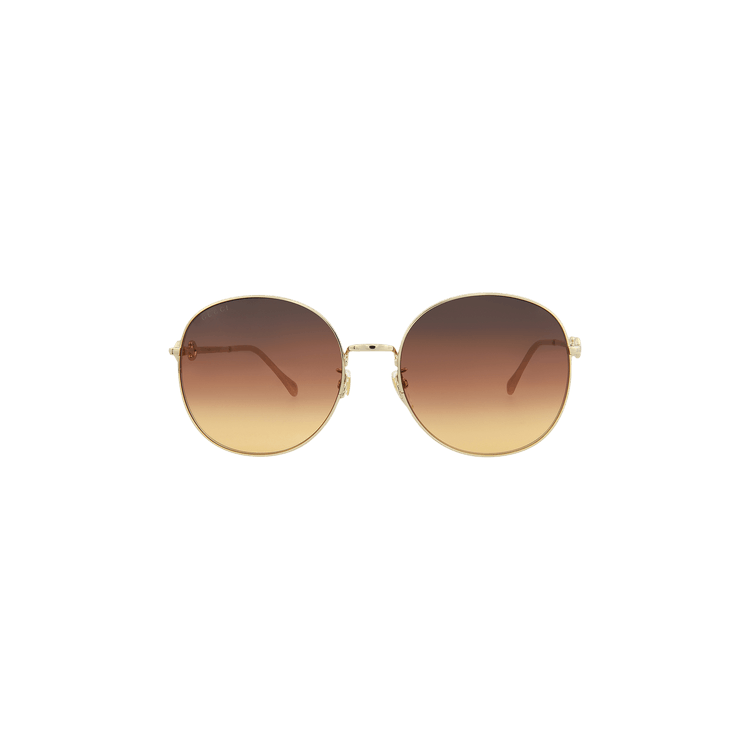 Gucci Round Frame Sunglasses — Brown