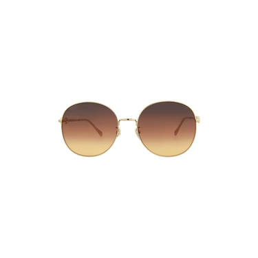 Gucci Round Frame Sunglasses — Brown