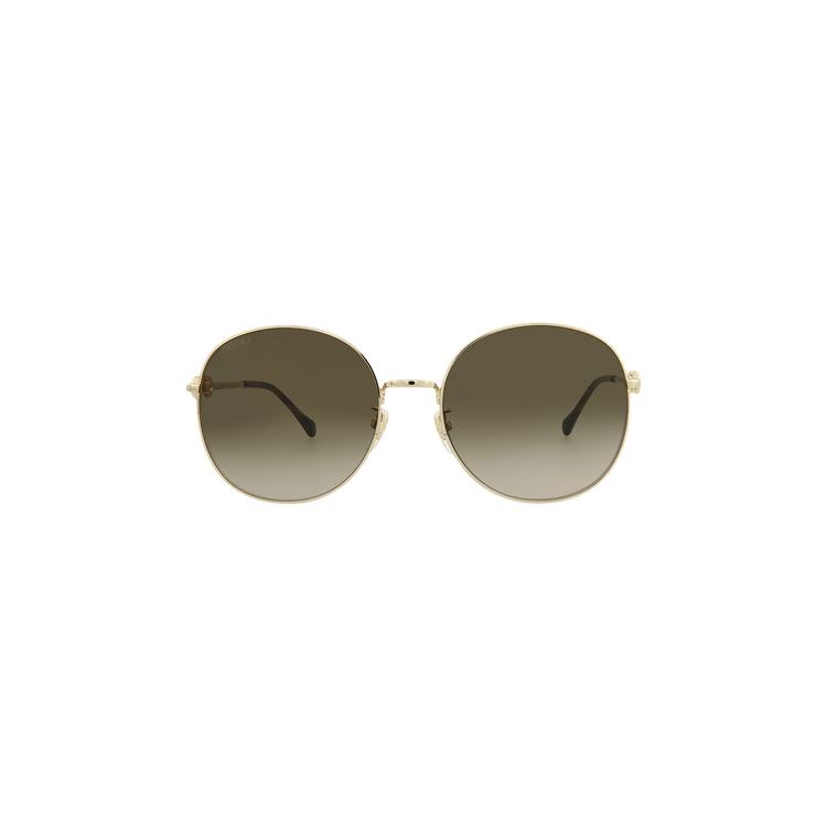 Gucci Round Frame Sunglasses — Brown