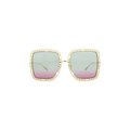 Gucci Oversized Square Frame Sunglasses — Blue