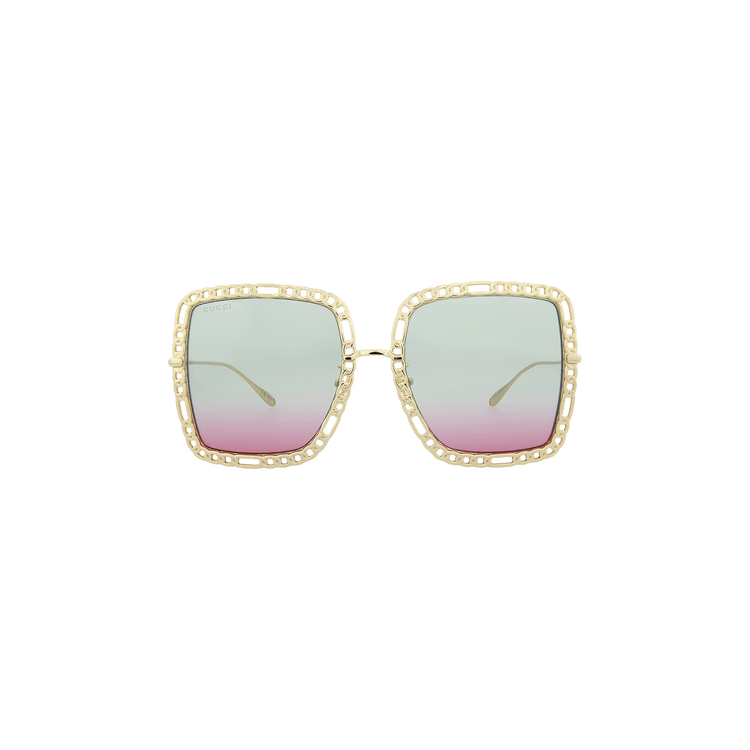 Gucci Oversized Square Frame Sunglasses — Blue