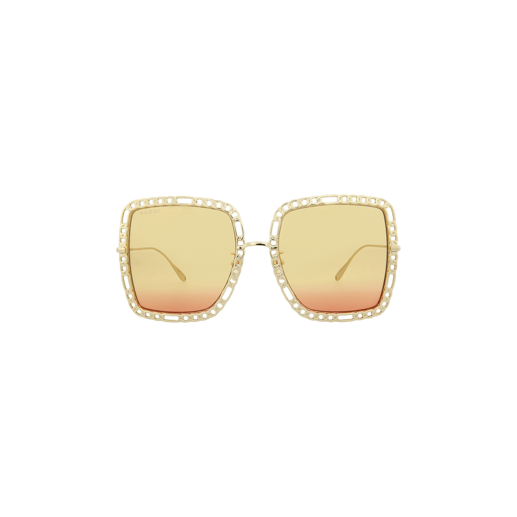 Gucci Oversized Square Frame Sunglasses — Yellow