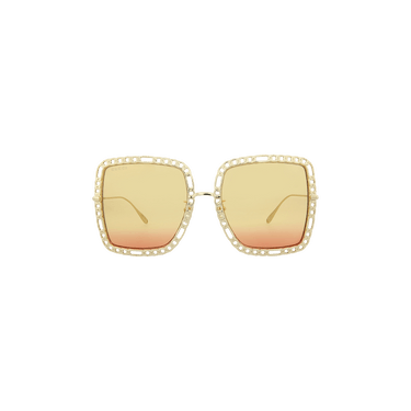 Gucci Oversized Square Frame Sunglasses — Yellow