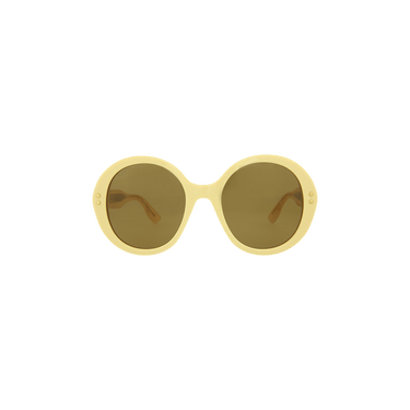 Gucci Oversized Round Sunglasses — Yellow