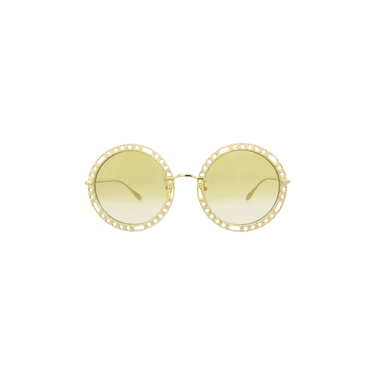 Gucci Round Frame Sunglasses — Yellow
