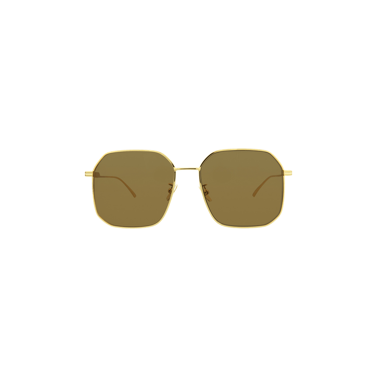 Bottega Veneta Geometric Frame Sunglasses — Brown