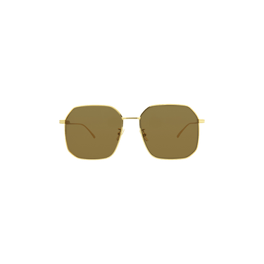 Bottega Veneta Geometric Frame Sunglasses — Brown