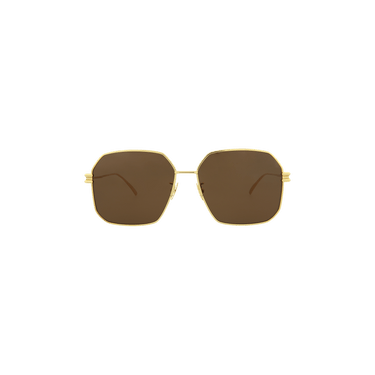 Bottega Veneta Geometric Frame Sunglasses — Brown