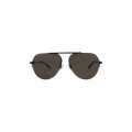 Bottega Veneta Half Rim Round Sunglasses — Black