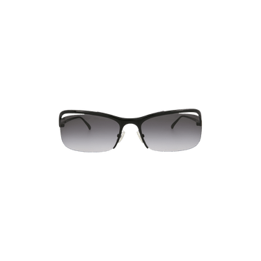 Bottega Veneta Half Rim Rectangular Sunglasses — Black