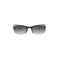 Bottega Veneta Half Rim Rectangular Sunglasses — Black