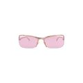 Bottega Veneta Half Rim Rectangular Sunglasses — Pink