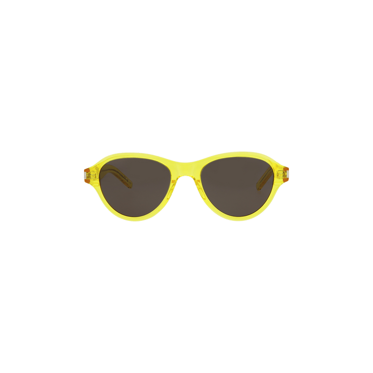 Saint Laurent Round Frame Sunglasses — Yellow