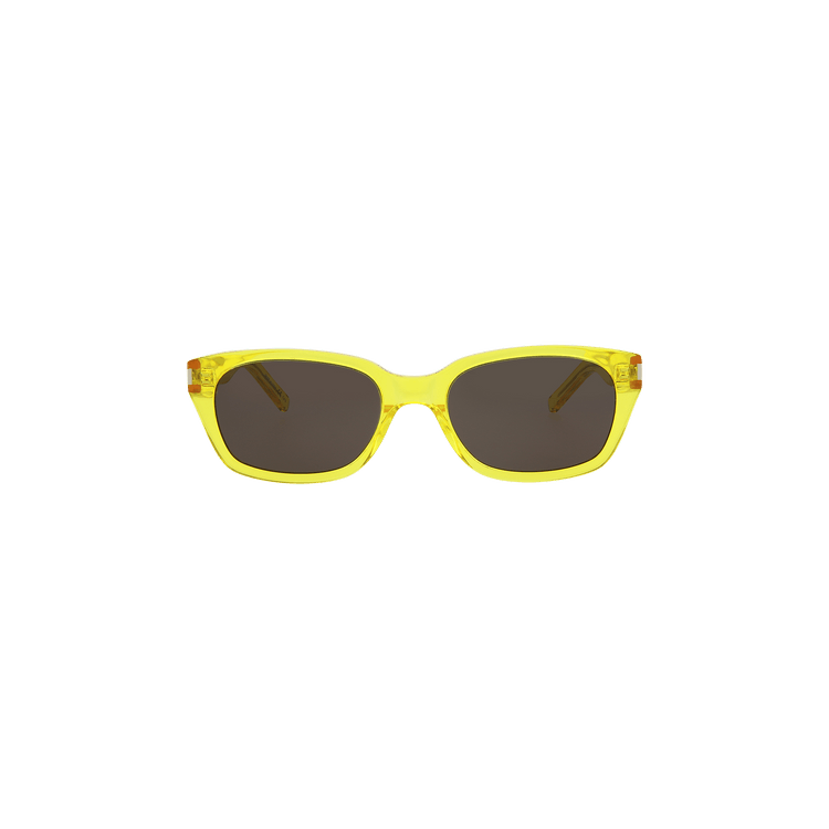 Saint Laurent Oval Frame Sunglasses — Yellow