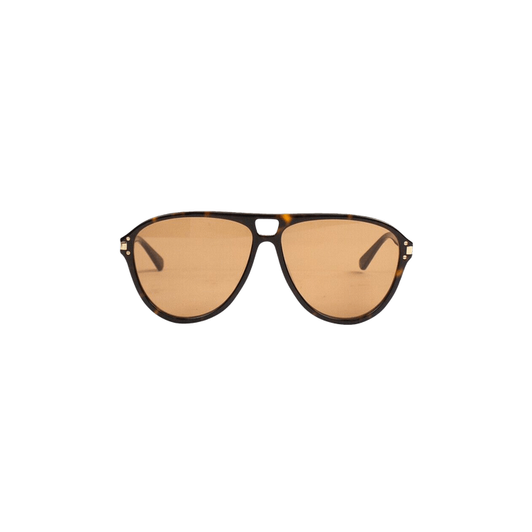 Amiri Aviator Logo Sunglasses — Brown